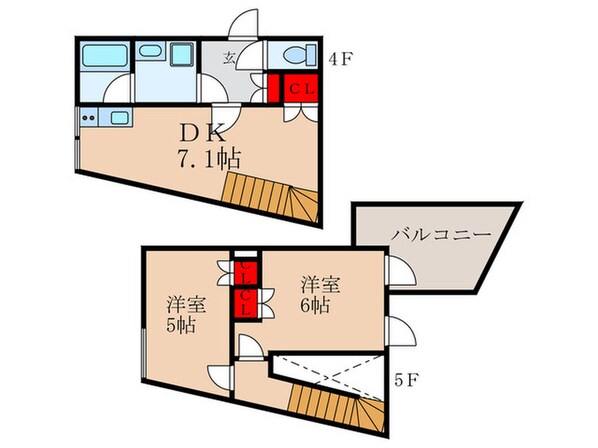 グランテージ新中野の物件間取画像